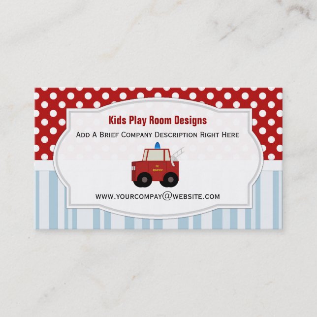 Toy Firetruck Business Cards (Front)