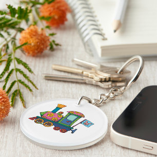 Toy Flower Train Key Ring