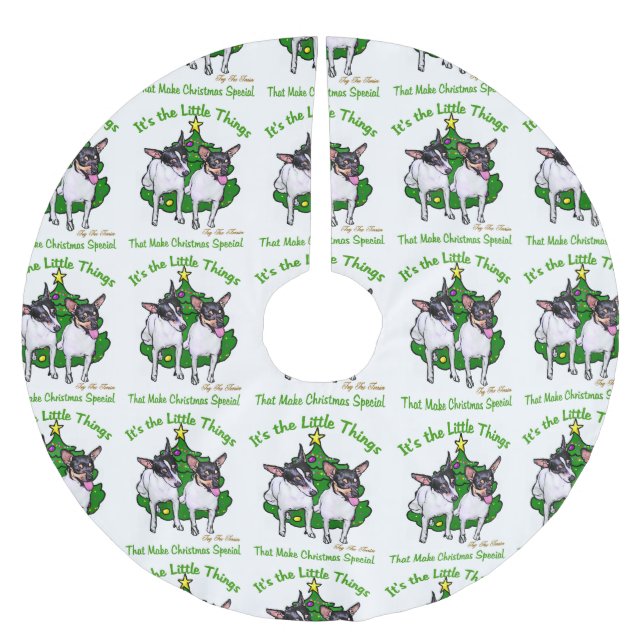 Toy Fox Terrier Christmas Brushed Polyester Tree Skirt (Front)