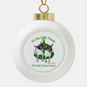 Toy Fox Terrier Christmas Ceramic Ball Christmas Ornament