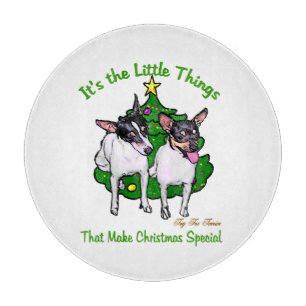 Toy Fox Terrier Christmas Cutting Board