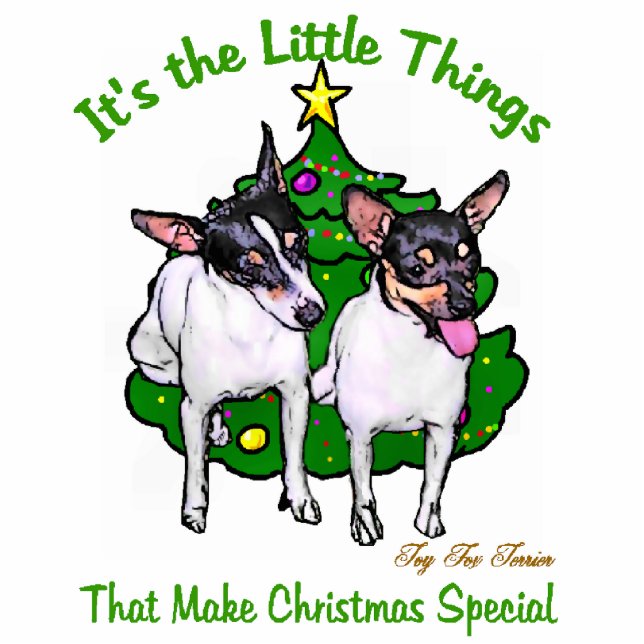 Toy Fox Terrier Christmas Gifts Ornament Photo Sculpture Decoration (Front)