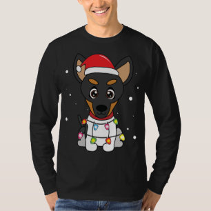 Toy Fox Terrier Christmas Lights Mum Dad Dog Gift T-Shirt