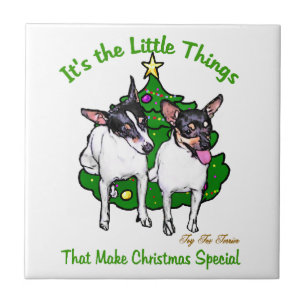Toy Fox Terrier Christmas Tile