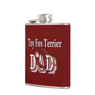 Toy Fox Terrier Dad Gifts Hip Flask