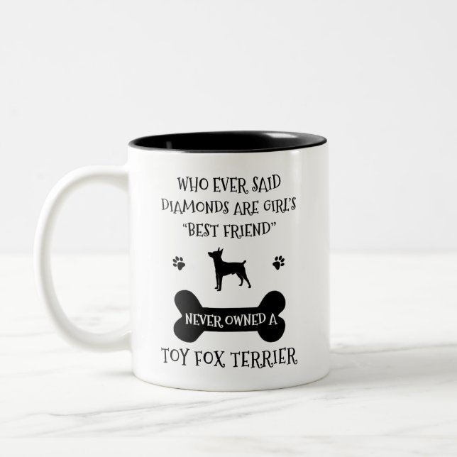 Toy Fox Terrier Dog Breed Best Friend Two-Tone Coffee Mug (Left)