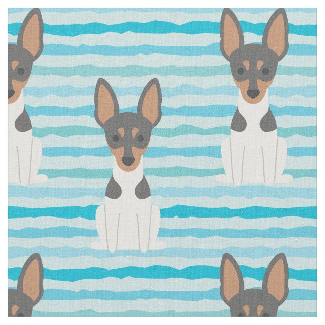 Toy Fox Terrier Fabric by the Yard (Close Up)