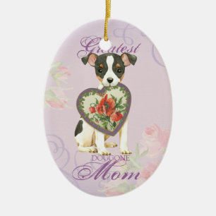 Toy Fox Terrier Heart Mum Ceramic Tree Decoration