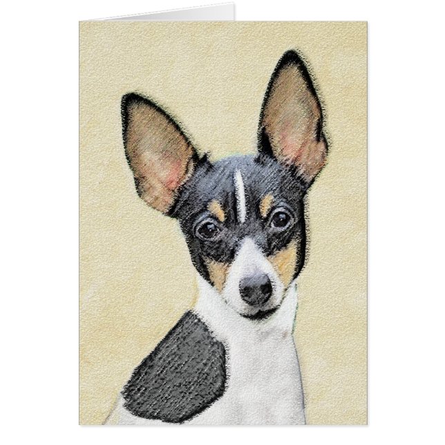 Toy Fox Terrier Painting - Cute Original Dog Art (Front)