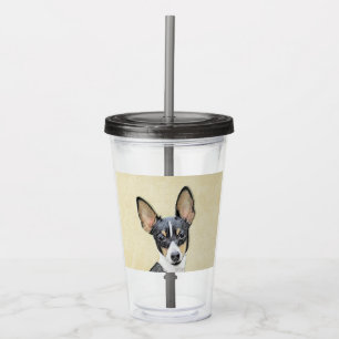 Toy Fox Terrier Painting - Cute Original Dog Art Acrylic Tumbler
