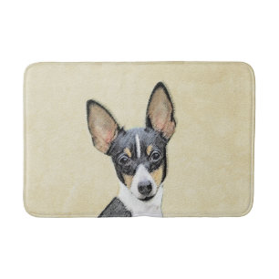 Toy Fox Terrier Painting - Cute Original Dog Art Bath Mat