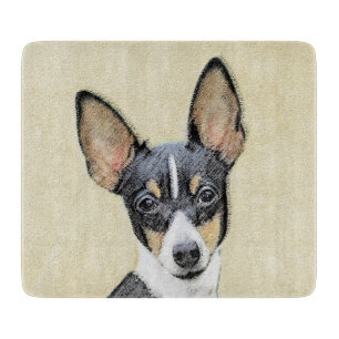 Toy Fox Terrier Painting - Cute Original Dog Art Cutting Board