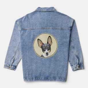 Toy Fox Terrier Painting - Cute Original Dog Art Denim Jacket