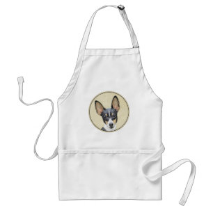 Toy Fox Terrier Painting - Cute Original Dog Art Standard Apron