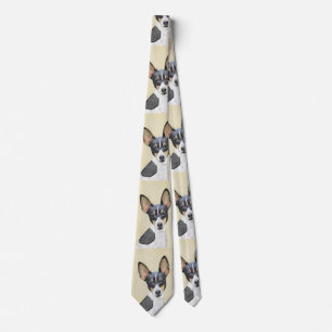Toy Fox Terrier Painting - Cute Original Dog Art Tie