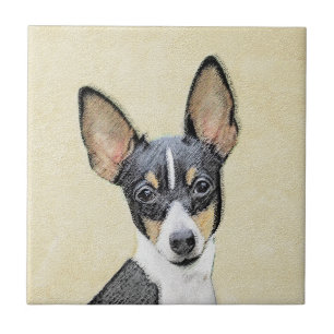 Toy Fox Terrier Painting - Cute Original Dog Art Tile