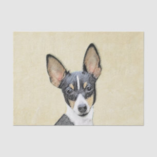 Toy Fox Terrier Painting - Cute Original Dog Art Tissue Paper