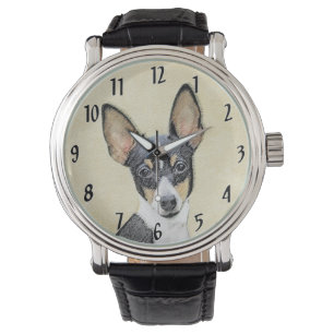 Toy Fox Terrier Painting - Cute Original Dog Art Watch