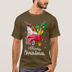 Toy Fox Terrier Ride Red Truck Christmas Pajama T-Shirt