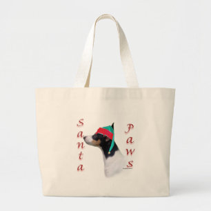 Toy Fox Terrier Santa Paws Large Tote Bag