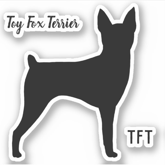 Toy Fox Terrier Silhouette Vinyl Sticker (Front)