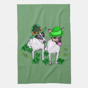 Toy Fox Terrier St Pattys Tea Towel