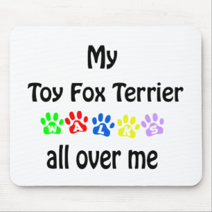 Toy Fox Terrier Walks Design Mouse Mat
