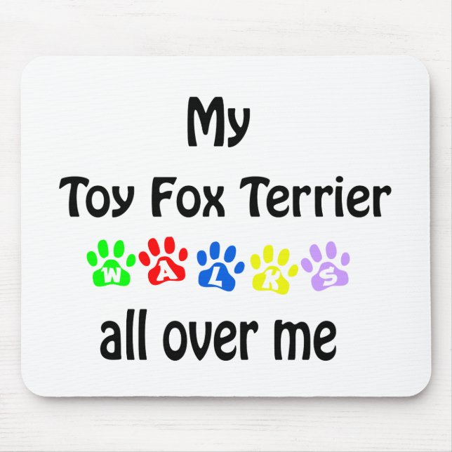 Toy Fox Terrier Walks Design Mouse Mat (Front)