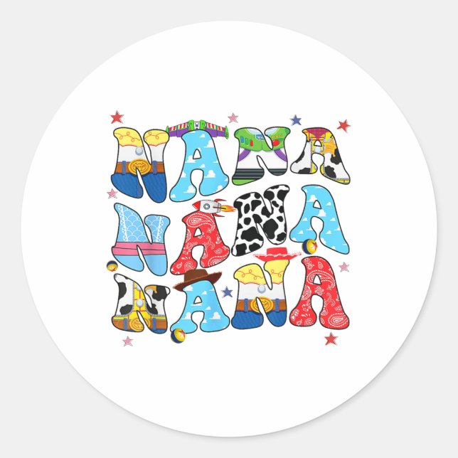 Toy Funny Nana Story Grandma Grandpa Mothers Day F Classic Round Sticker (Front)