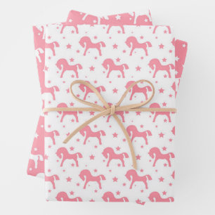 Toy Horses Wrapping Paper Sheet Set of 3