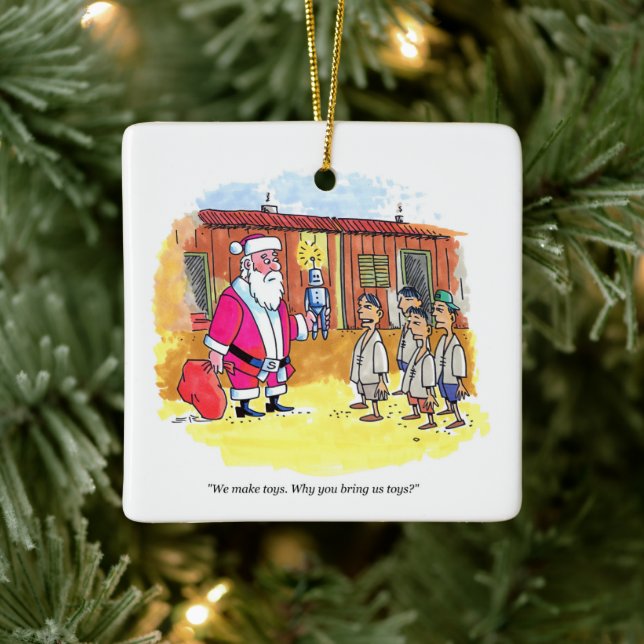 Toy Makers square ceramic ornament (Tree)
