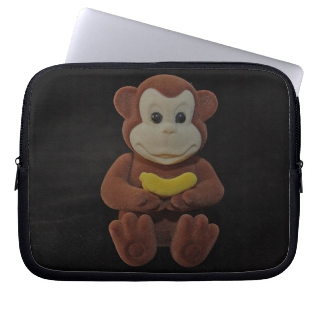 Toy Monkey with a Banana Laptop Sleeve (Front)
