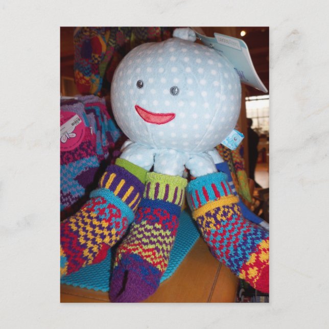 Toy Octopus Wearing Socks Postcard (Front)