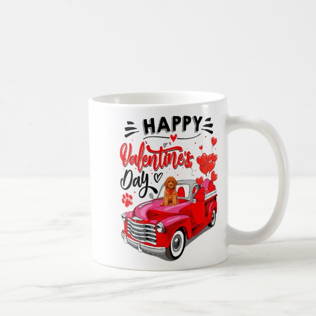 Toy Odle Heart Red Truck Happy Valentine Day Dog  Coffee Mug (Right)