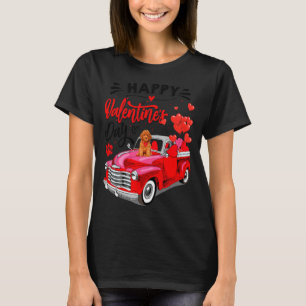 Toy Odle Heart Red Truck Happy Valentine Day Dog  T-Shirt