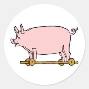 Toy Pig Vintage Art Sticker