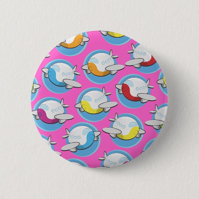 Toy Planes 6 Cm Round Badge (Front)