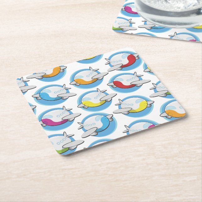 Toy Planes Square Paper Coaster (Angled)
