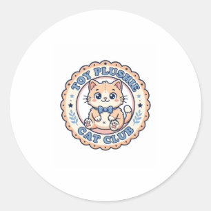 Toy Plushie Cat Cute Cat T-Shirt Design - Toy Plus Classic Round Sticker