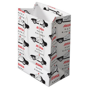 Toy Police Car Custom Name Kids Birthday  Medium Gift Bag