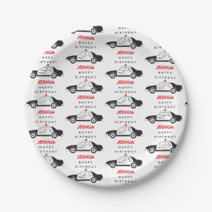 Toy Police Car Custom Name Kids Birthday  Paper Plate