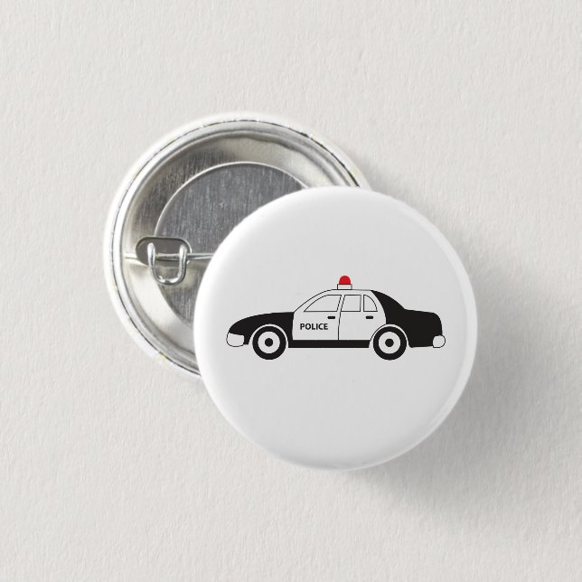 Toy Police Car Design 3 Cm Round Badge (Front & Back)