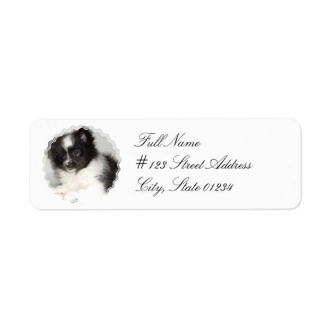 Toy Pomeranian Dog Mailing Label (Front)