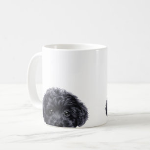 Toy poodle black coffee mug