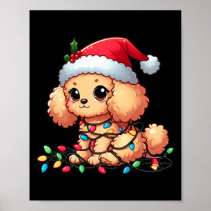 Toy Poodle Christmas Lights Dog Funny Xmas  Poster
