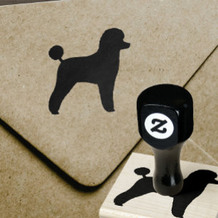 Toy Poodle Dog Breed Silhouette Rubber Stamp