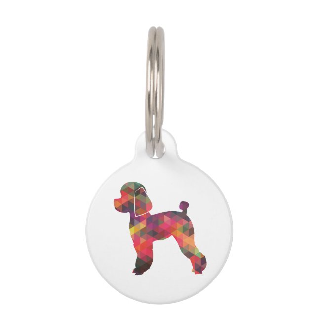 Toy Poodle Dog Geo Silhouette Multi Pet Tag (Front)