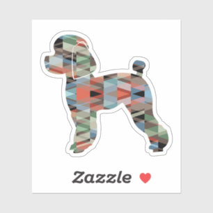 Toy Poodle Dog Geo Silhouette Plaid