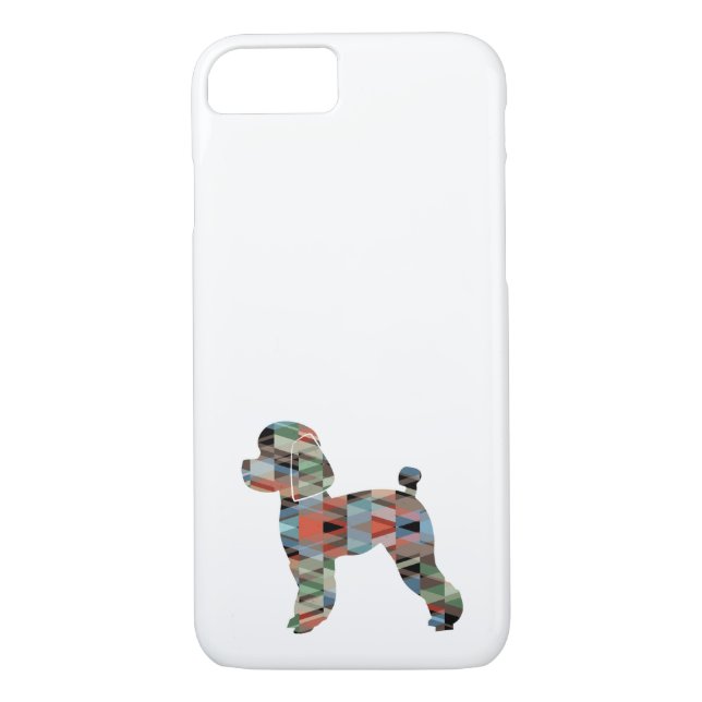 Toy Poodle Dog Geo Silhouette Plaid Case-Mate iPhone Case (Back)