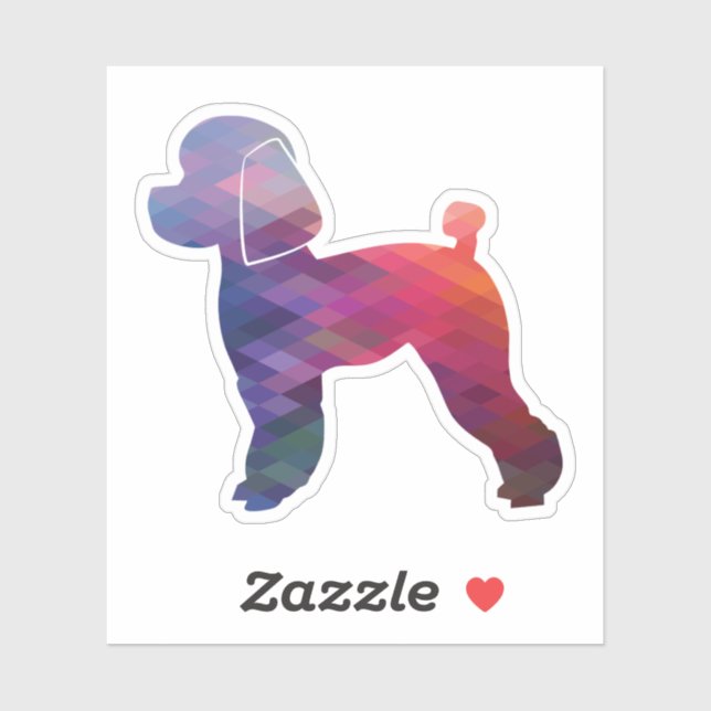 Toy Poodle Dog Geo Silhouette Purple (Sheet)